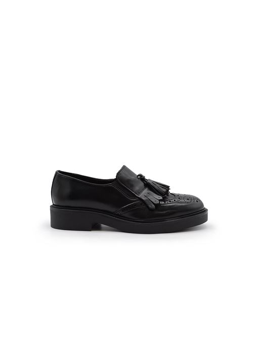 ACCOLLATA NAPPA E FRANGIA NERO ZANFRINI | D 603/HPBLK